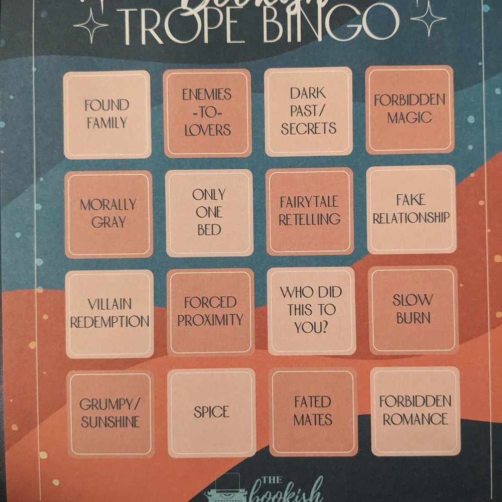 Bookish trope bingo sticky notes
